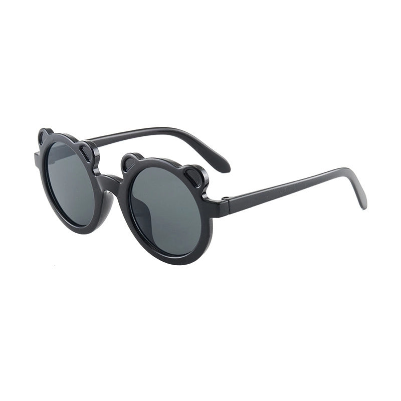 Vintage Style Bear Pc Round Frame Full Frame Kids Sunglasses