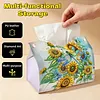 Diamond Painting PU Leather Sunflowers and Dragonfy Tissue Box Holder Desktop Organizer Art Home Office Decor Craft Gift for Women