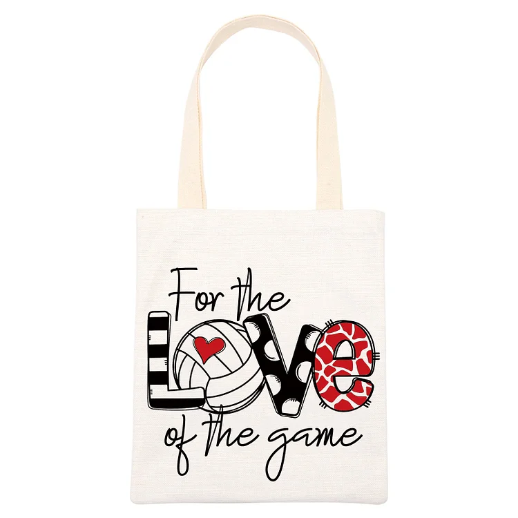 AL™ Printed Love Volleyball Canvas Shopping Shoulder Bag-Annaletters