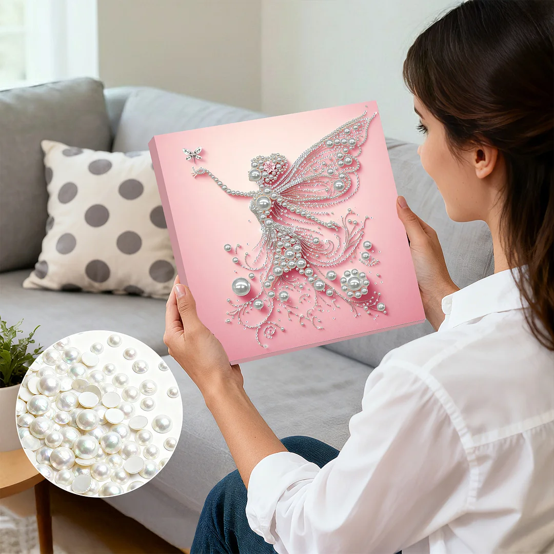 Angel Girl - DIY Pearl Diamond Art Kit With Frame 30*30cm