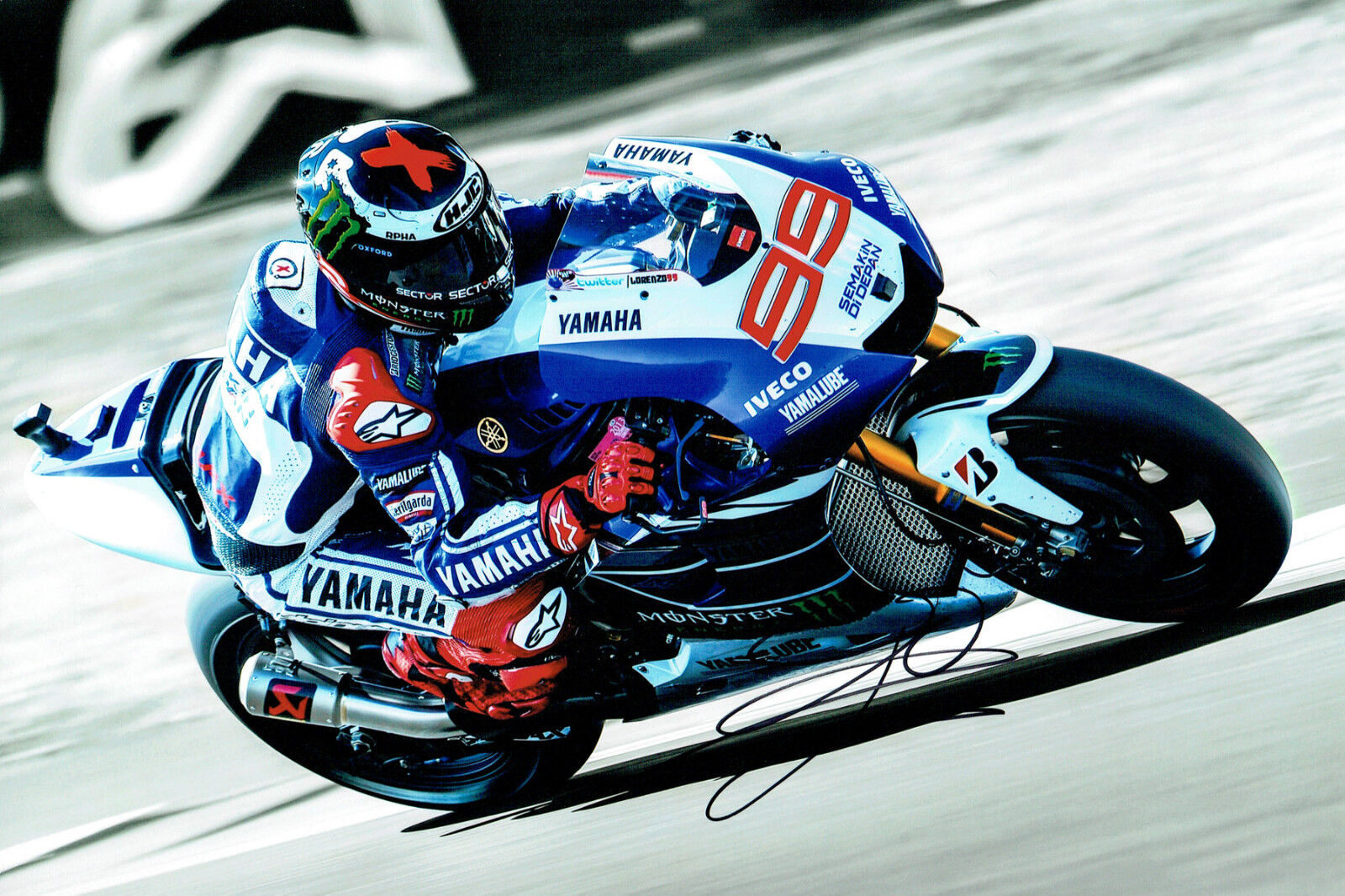 Jorge LORENZO SIGNED 12x8 Yamaha Race Photo Poster painting AFTAL COA Autograph World Champion