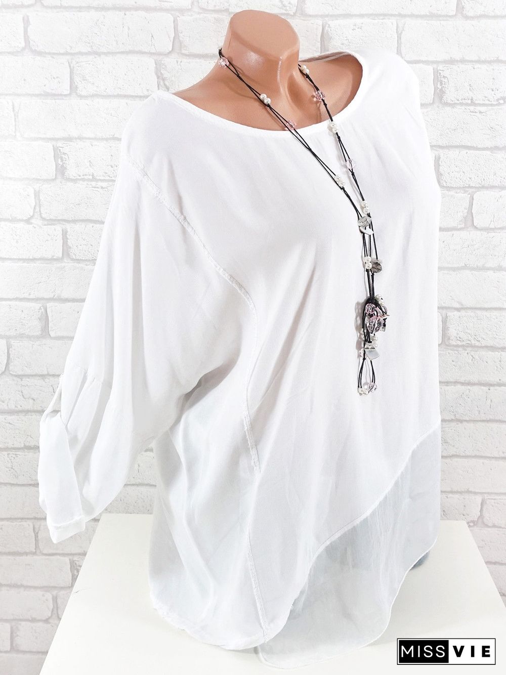 Women Long Sleeve Scoop Neck Printed Tops