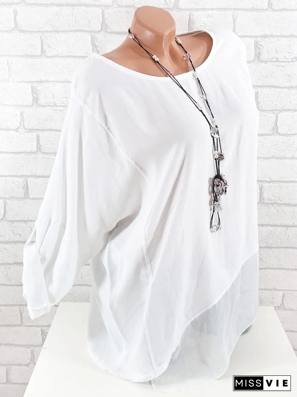 Women Long Sleeve Scoop Neck Printed Tops