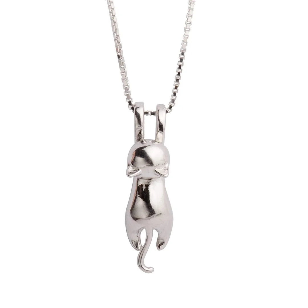 Sterling Silver Cat Necklace Cat Pendant Necklace for Women