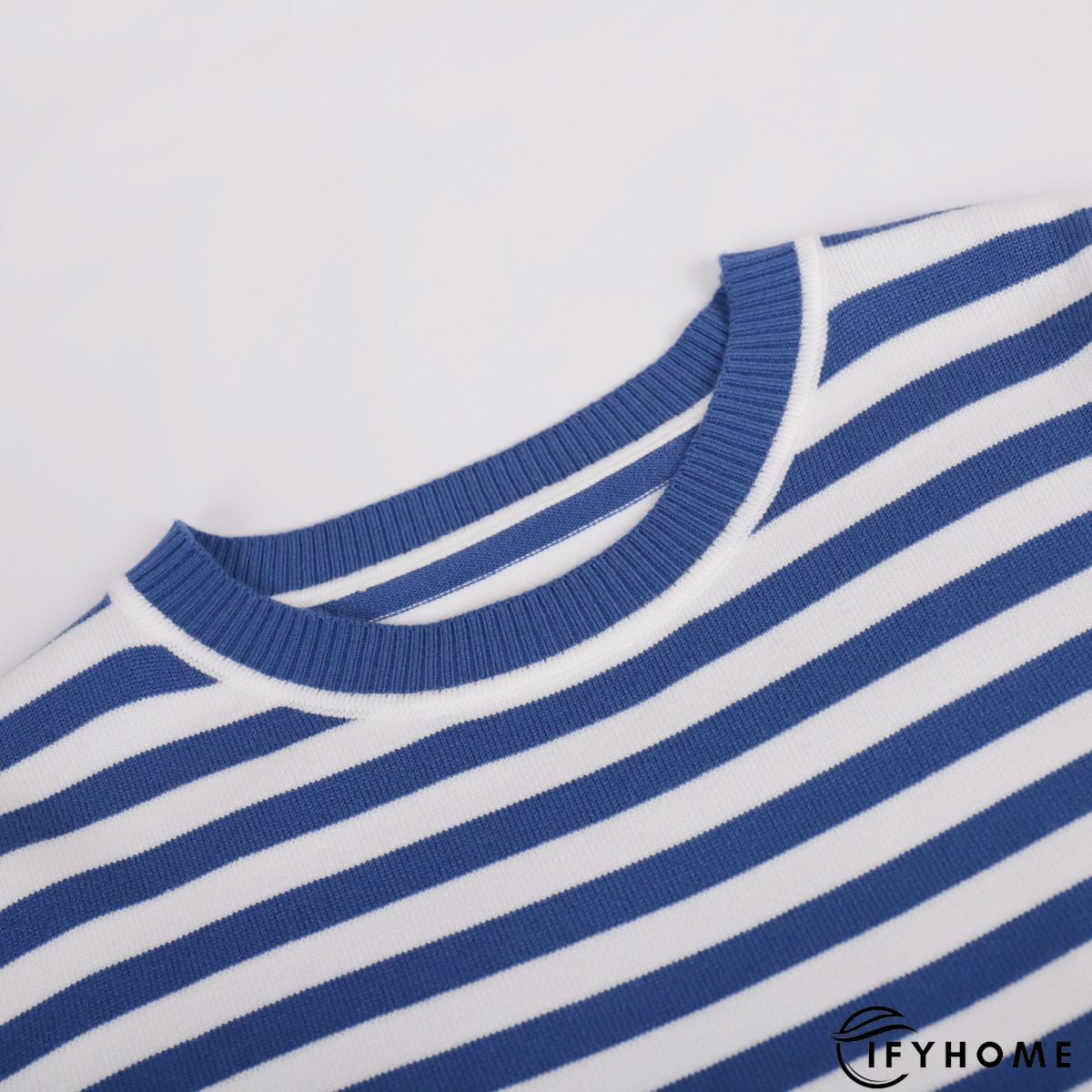 Casual Vintage Crew Neck Knitted Striped shirt & Top | IFYHOME