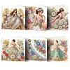 6Pcs Diamond Painting Greeting Card Dress Girl Diamond Handmade Card for Friends