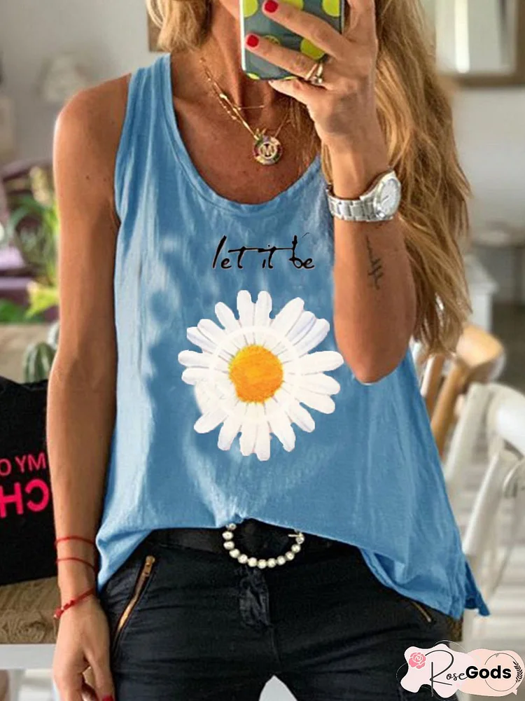 Sleeveless Printed T-Shirt