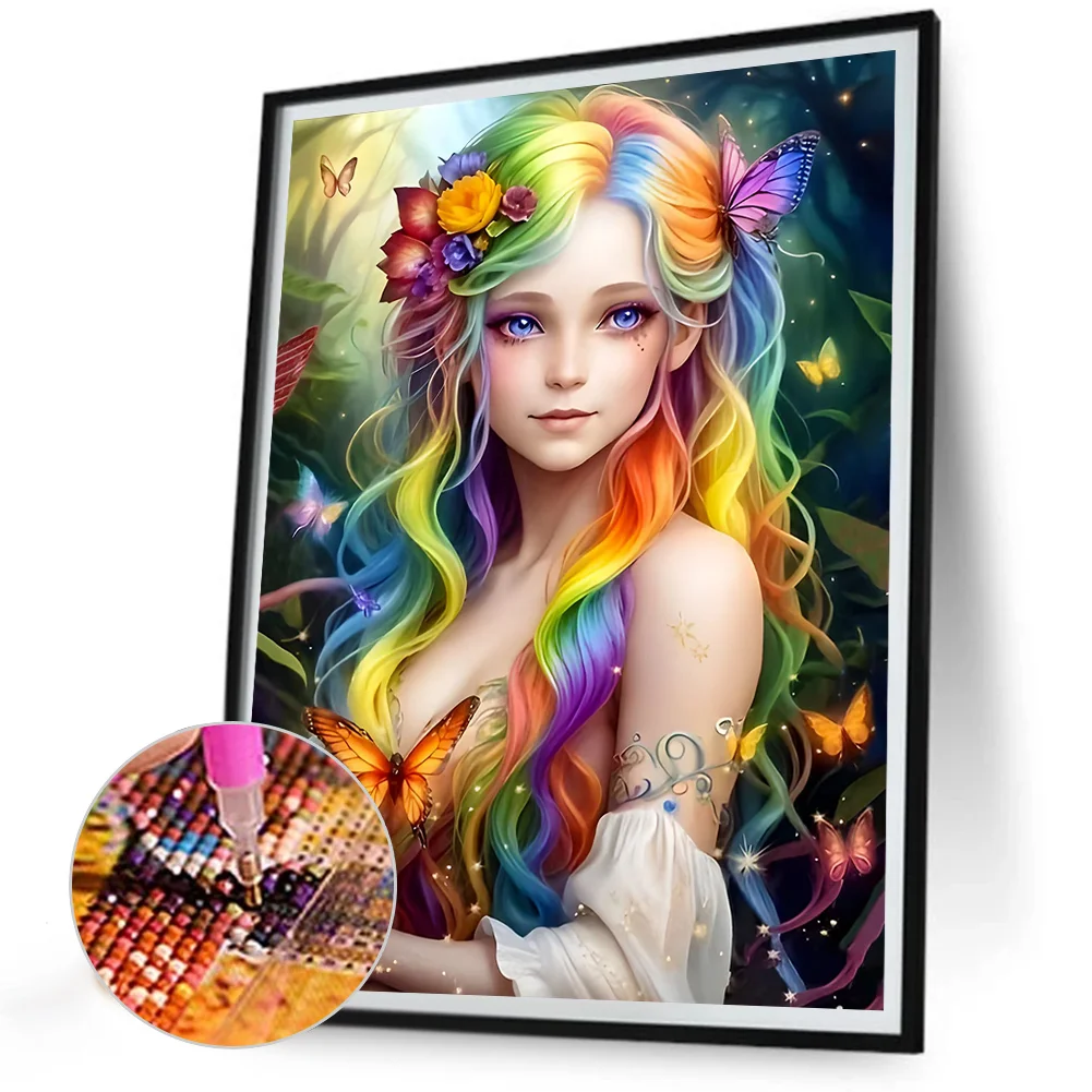 Diamond Painting - Full Round Drill - Elf Girl(Canvas|30*40cm)