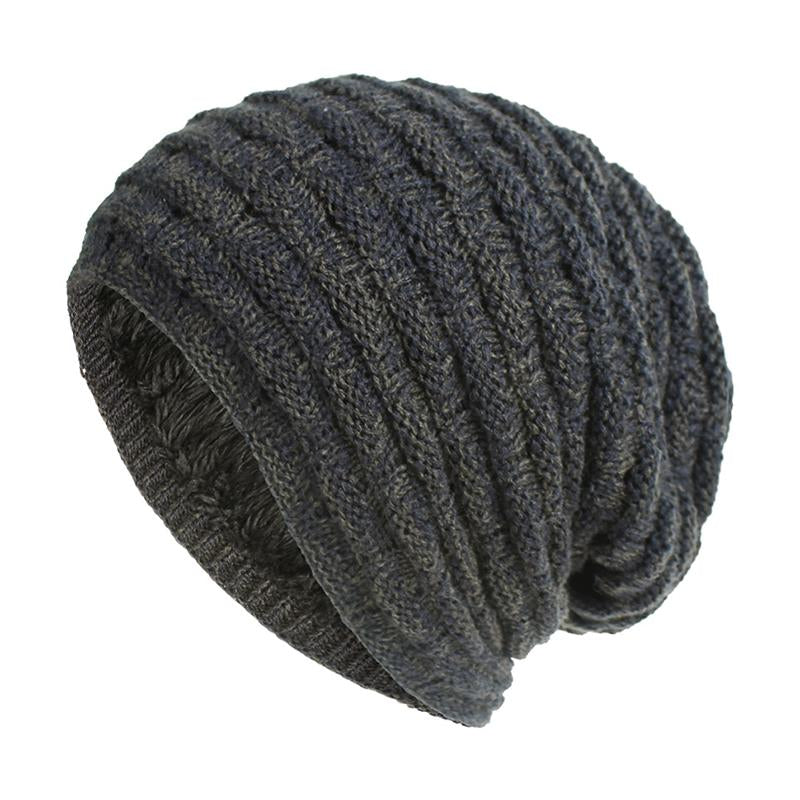 Men's Casual Solid Color Loose Knitted Beanie Hat 01381718M