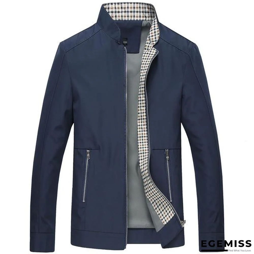 Men Casual Coats Stand Collar Bomber Jacket | EGEMISS