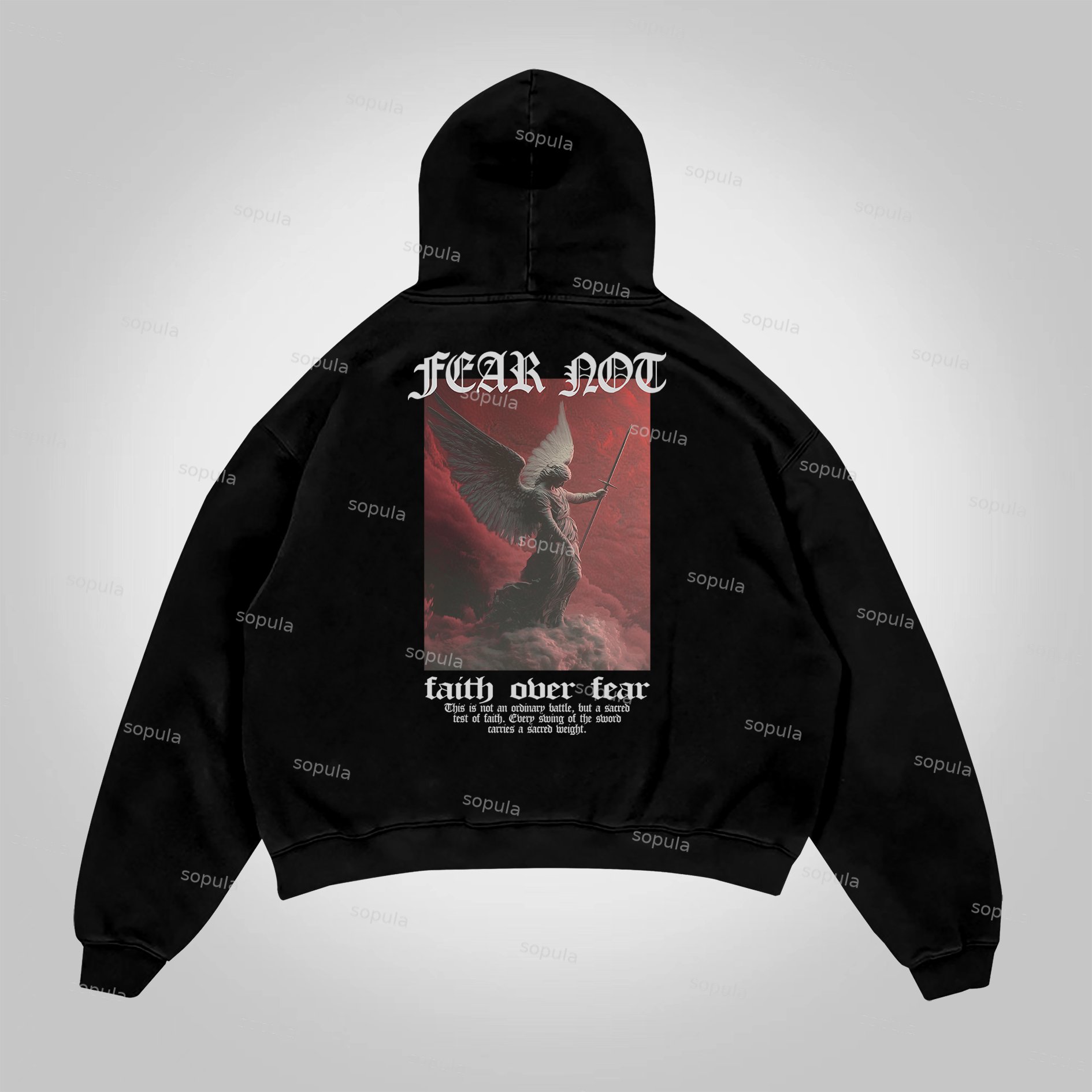 Sopula Fear Not-Faith Over Fear Print Graphic Pocket Hoodie