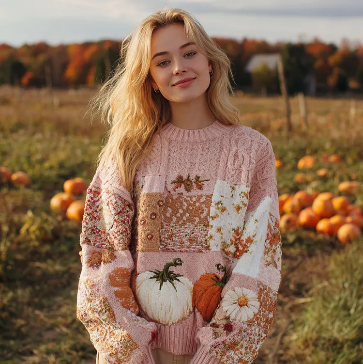 Women's Autumn/winter Thanksgiving Round Neck Warmth-giving Knit Sweater