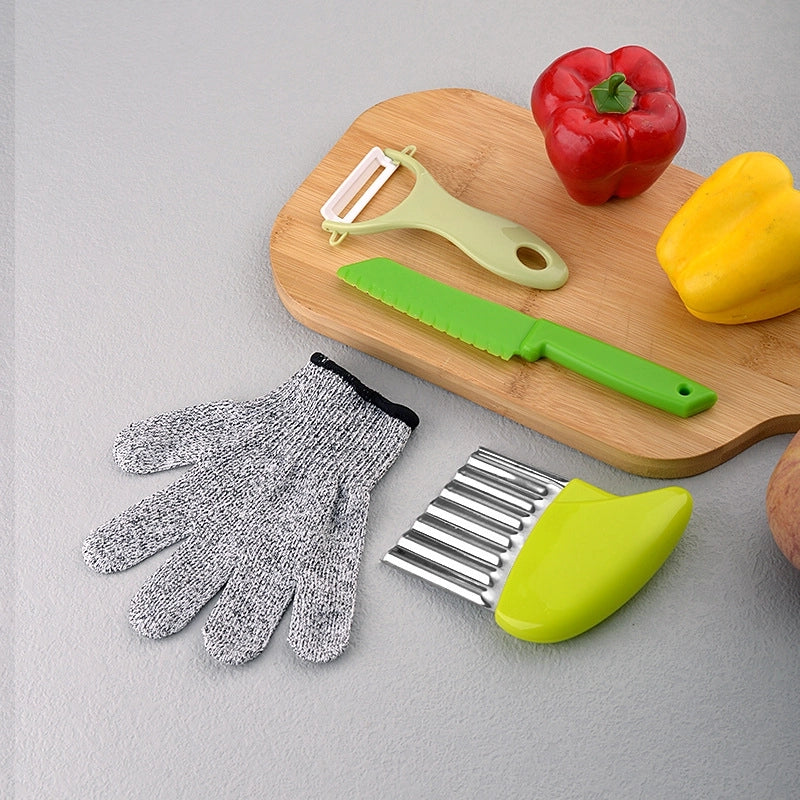 Casual Solid Color Plastic Chopping Board Fruit Knife 1 Set