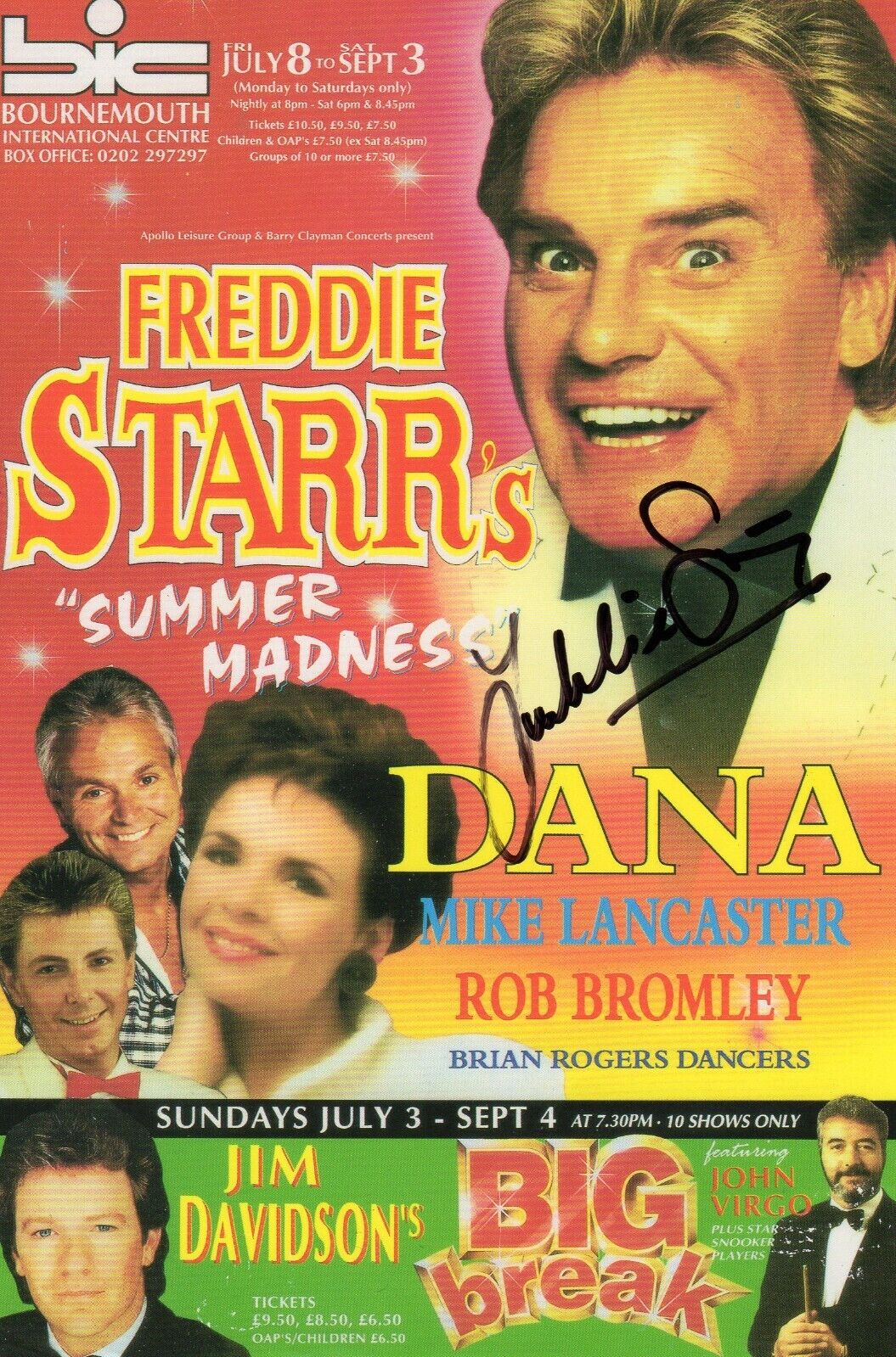 FREDDIE STARR AUTOGRAPH, Deceased, THEATRE FLYER