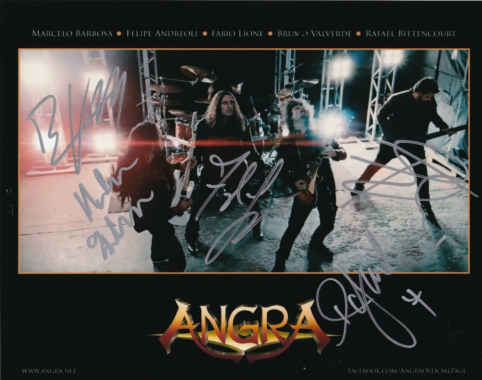 ANGRA band REAL hand SIGNED 8x10 Photo Poster painting #1 COA Autographed 5 members