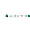 14K White Gold 10 ct tw 6 Shapes Lab Diamond & Lab Emerald Tennis Bracelet