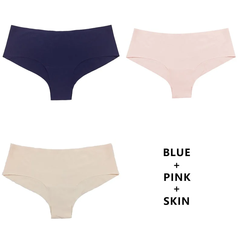 TERMEZY 3Pcs/Lot Seamless Panty Set Underwear Female Comfort Intimates Fashion Low-Rise Briefs 5 Colors Lingerie Drop Shipping