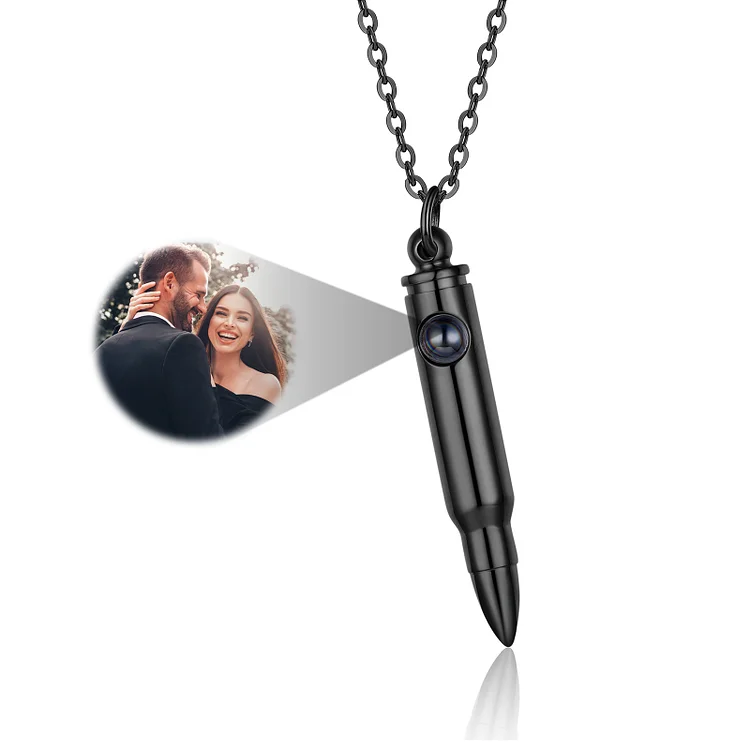 Personalized Couples Projection Necklace Custom Photo Necklace Creative Gift for Couples