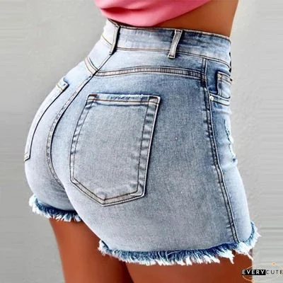 Casual Middle Waist Decorative-Patch Jeans