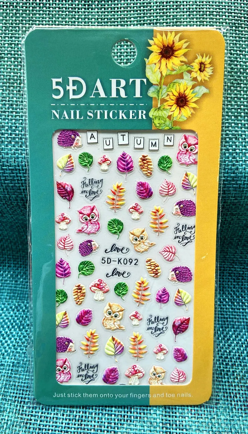 White Embossed Flower Lace 5D Sticker Decals Leaf Geometry French Curve Design For Manicure Sliders Acrylic Engraved Sliders