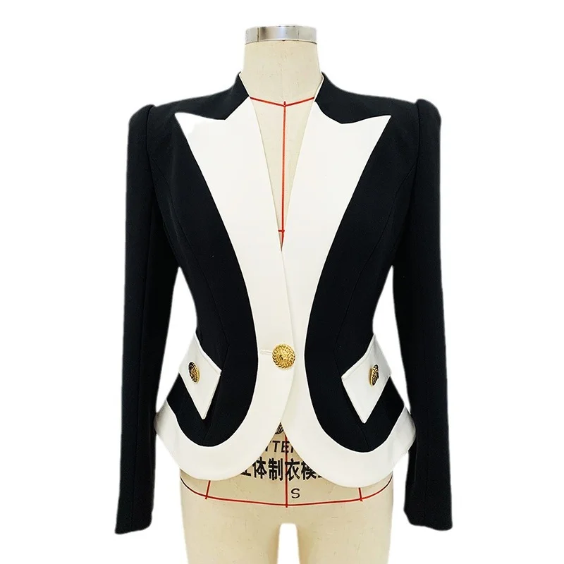 Nigikala Nigikala New Star Fashion Hit Color Repair A Buckle Suit Jacket Jacket