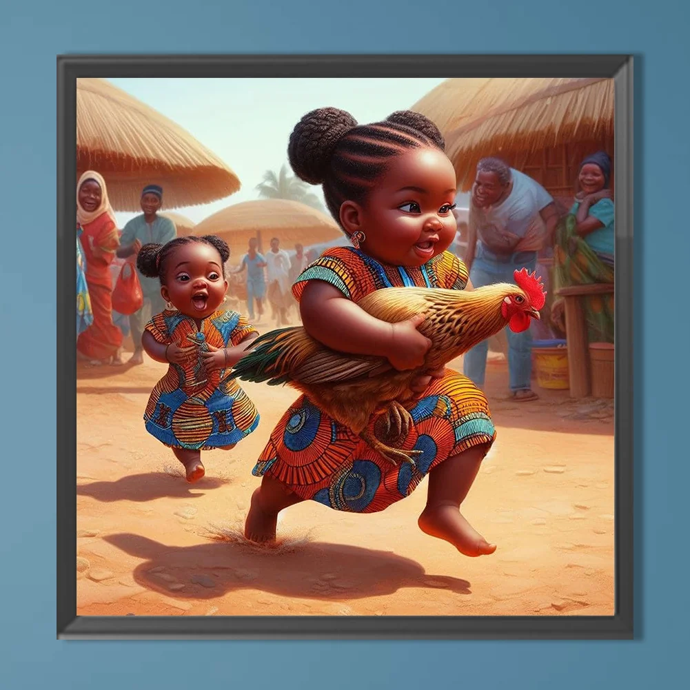 Diamond Painting - Full Round Drill - Black Child(Canvas|40*40cm)