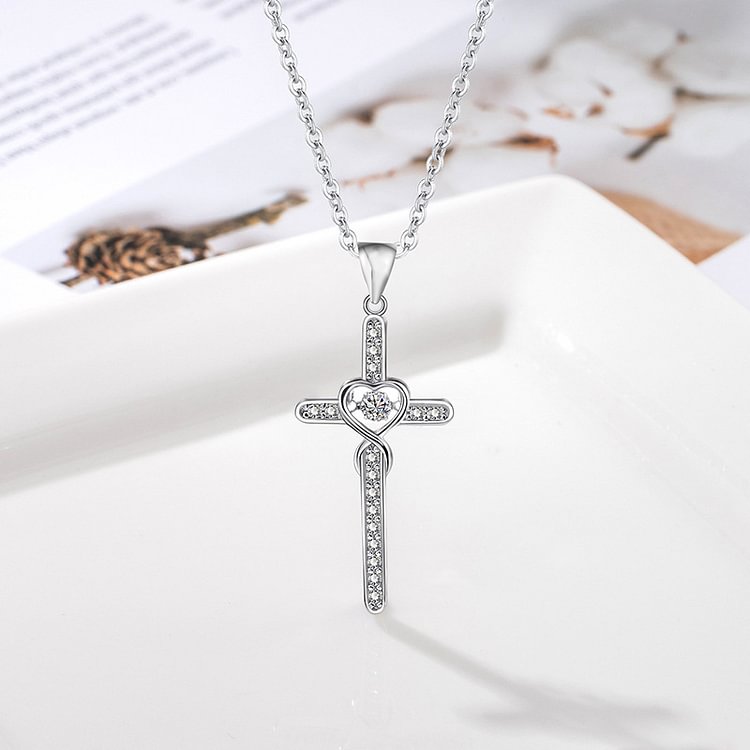 For Friend - Sisters in Christ Beating Cross Necklace