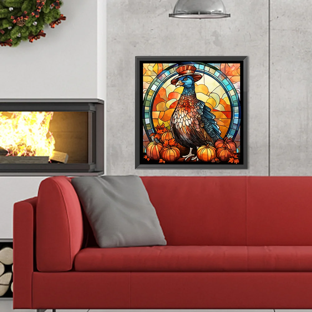Diamond Painting - Full Round Drill - Pumpkin Turkey(Canvas|40*40cm)
