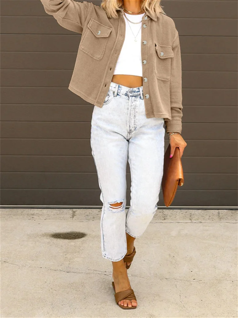 Women Half Sleeve V-neck Solid Color Dress