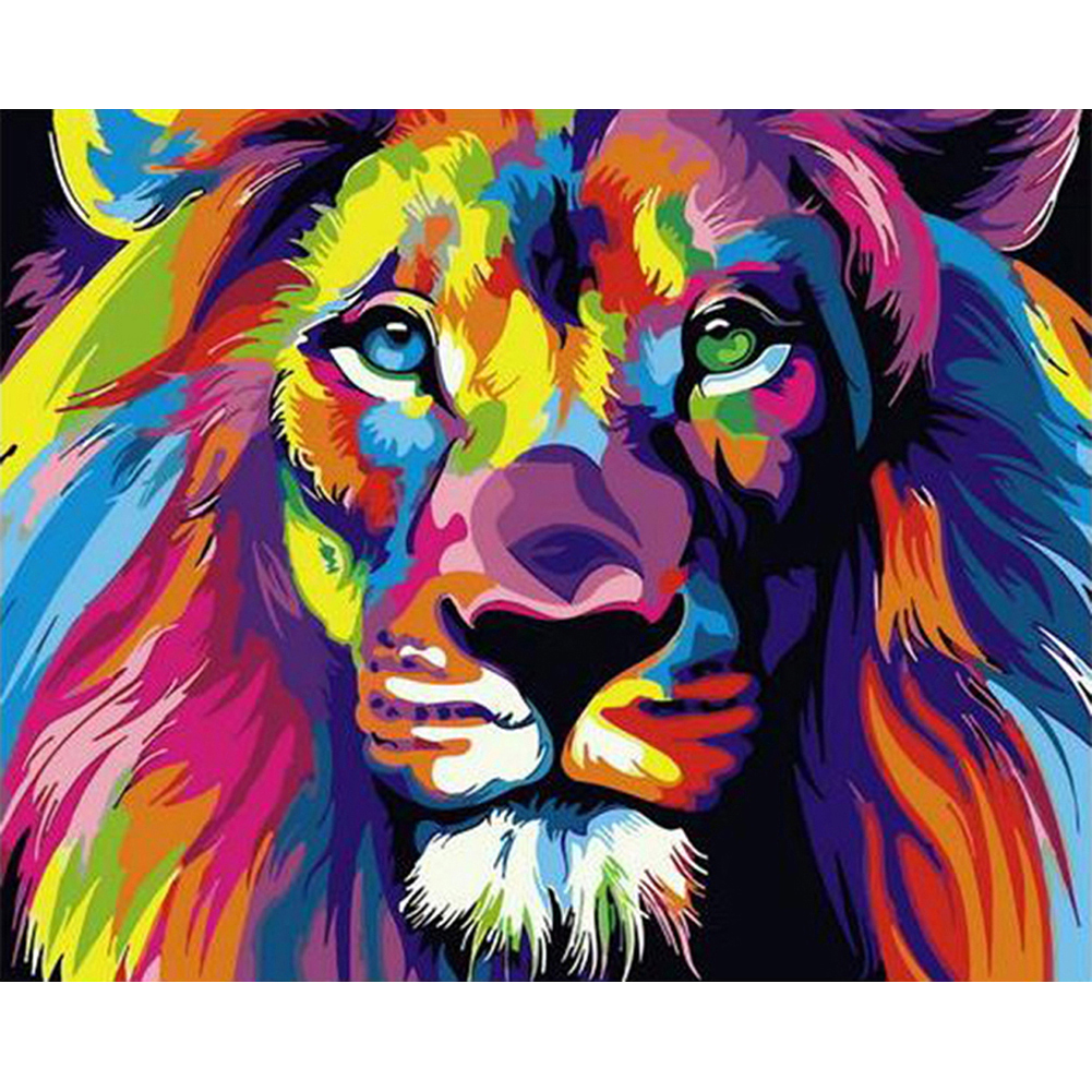 

40*30cm - Painting By Numbers - Fierce Lion, 501 Original