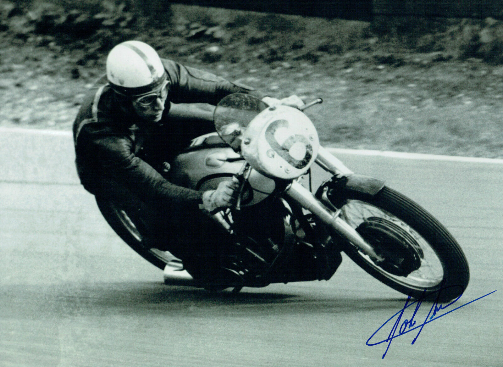 John SURTEES Autograph SIGNED Photo Poster painting 16x12 Norton Motorbike Rider AFTAL COA