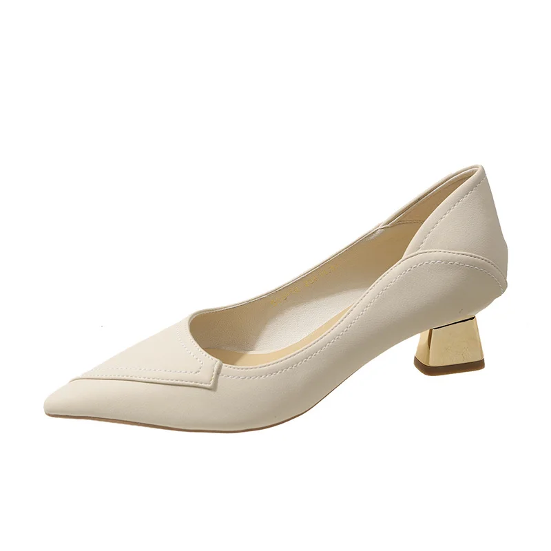 Breakj Breakj French Low-Heeled Single-Shoe Female Famous Yuan 2025 Spring And Autumn New Nude Light Temperament Professional High-Heeled Shoes