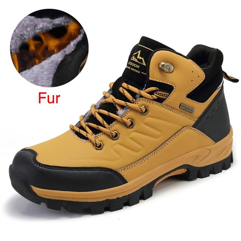 DEKABR Brand Winter Men Snow Boots Warm Plush Men's Boots Waterproof Leather Ankle Boots Top Quality Non-slip Men's Hiking Boots