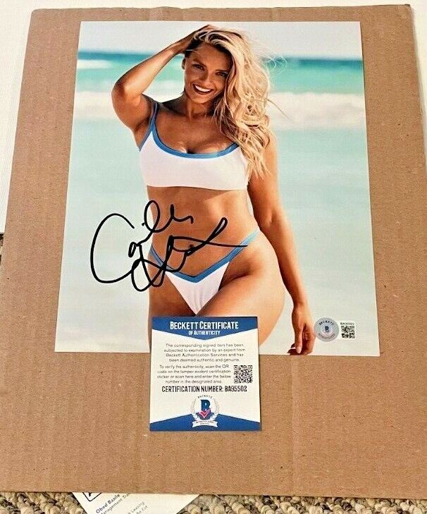 CAMILLE KOSTEK SIGNED S.I. SWIMSUIT COVER GIRL 8X10 Photo Poster painting BECKETT CERTIFIED #17