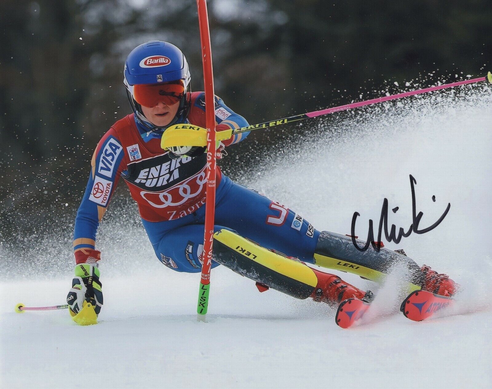 MIKAELA SHIFFRIN SIGNED AUTOGRAPH OLYMPICS DOWNHILL SKIING 8X10 Photo Poster painting #3
