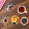 6Pcs/set Diamond Painting Wooden Duck Coaster Cup Cushion With Holder