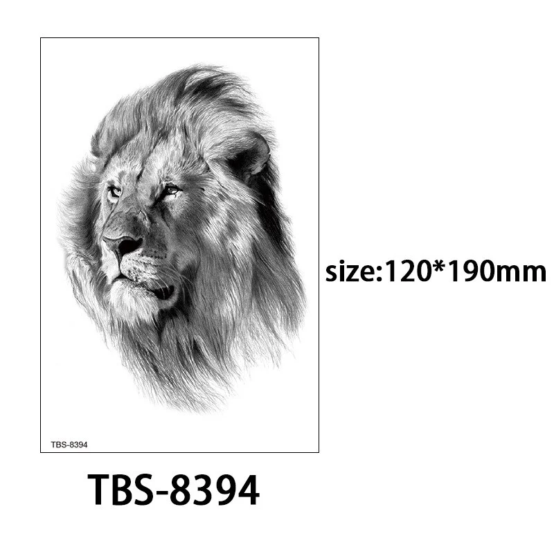 Sdrawing Forest King Animal Tattoo Sticker for Men Tiger Skull Skeleton Fake Tattoo for Women Wolf Tattoo Temporary Waterproof