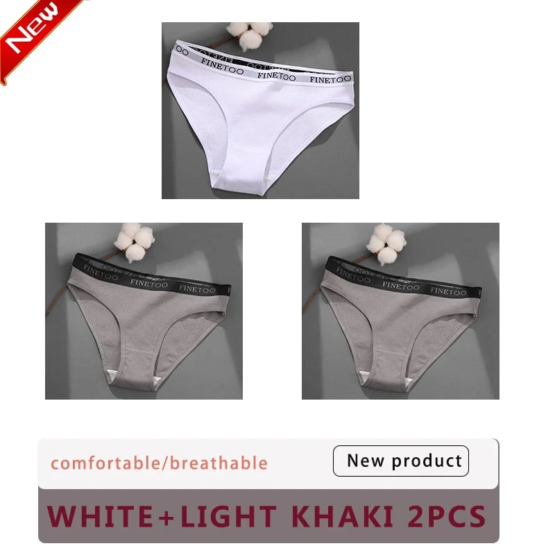 3PCS/Set Cotton Underwear For Woman Sexy Letter Panties Underpants Female M-XL Briefs Intimates Lingerie 6 Solid Color Pantys