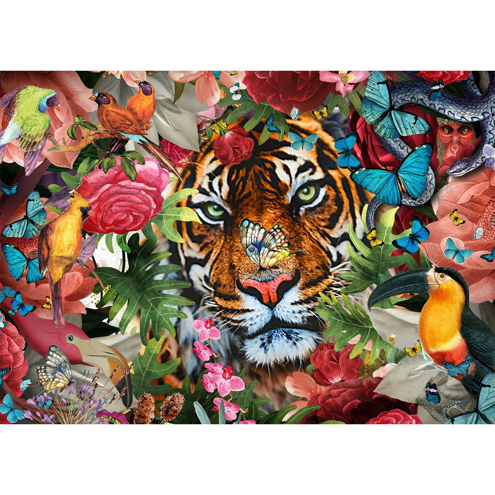 

Tiger - 11CT Stamped Cross Stitch - 60*42CM (Big Size), 501 Original