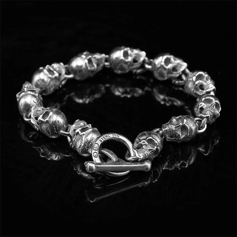 925 Silver Motorcycle Vintage Punk Bracelet