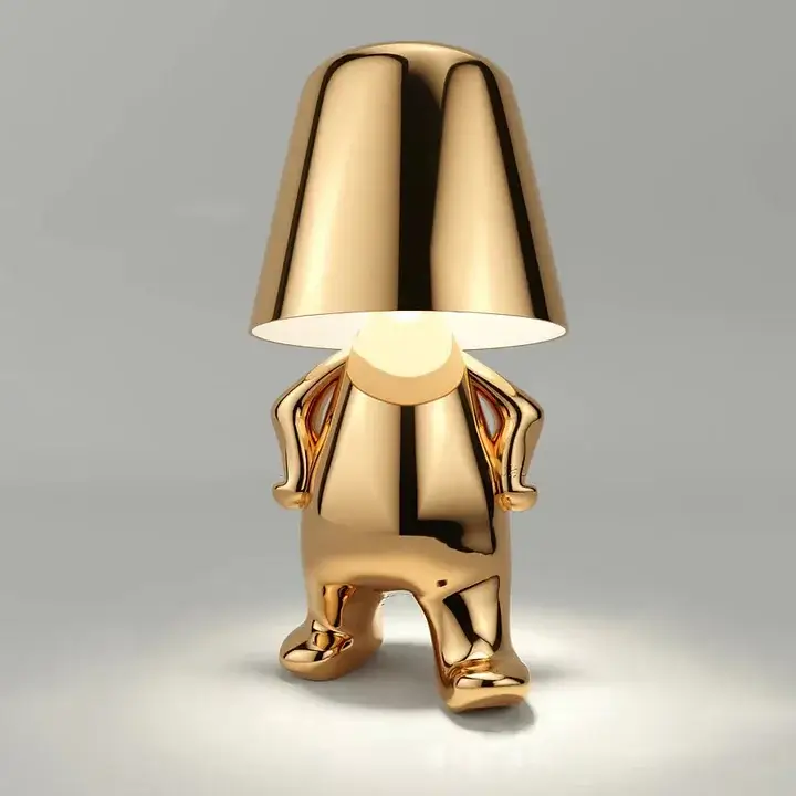 Golden Thinker Statue Light