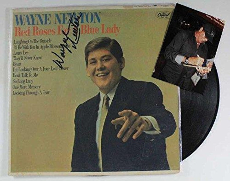 Wayne Newton Signed Autographed Red Roses For a Blue Lady