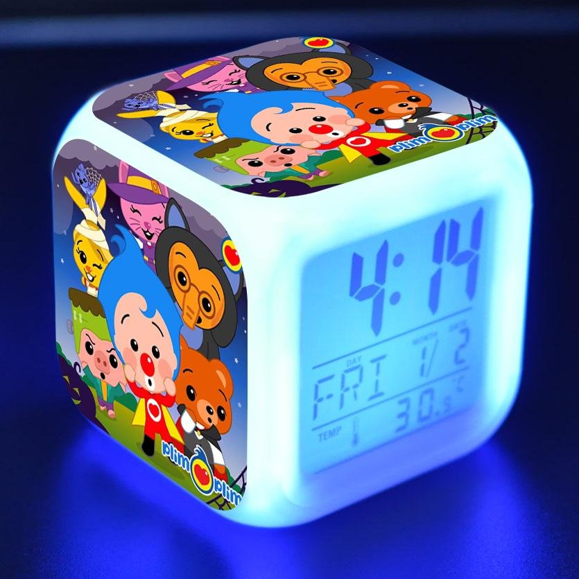 Plim Plim Digital Alarm Clock 7 Color Changing Night Light Touch Control Clock for Kids
