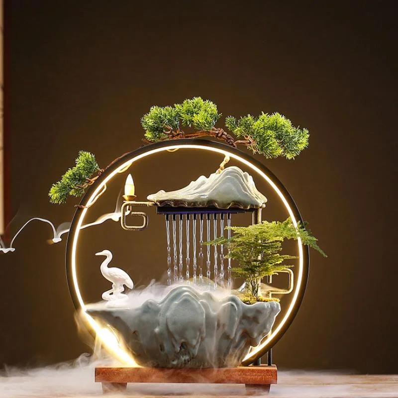 LED Waterfall Censer Bonsai Backflow Incense Burner