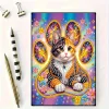  Cat 5D DIY Diamond Art Painting Notebook Kit 50 Pages A5 Rhinestone Art Painting Notebook Kit for Adults Beginners Holiday Birthday Gift