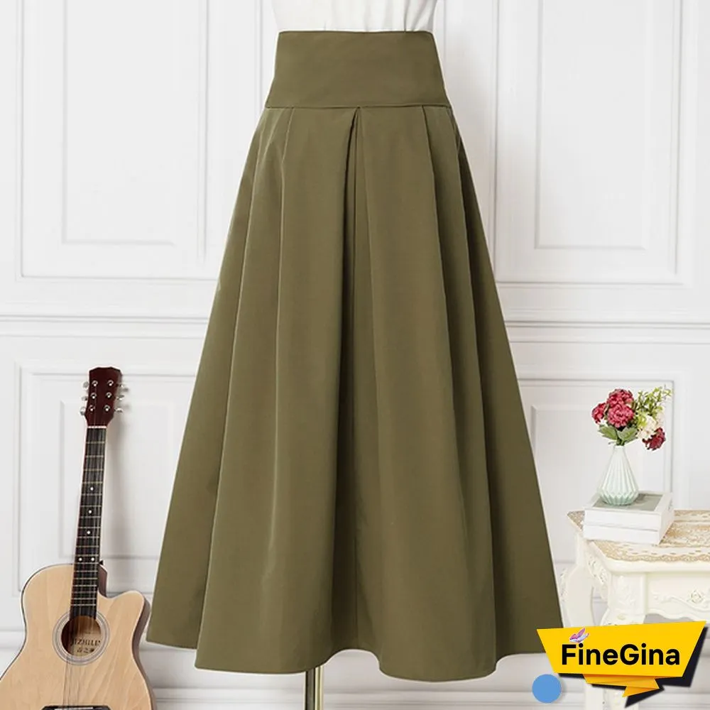 Summer Women Skirts Long Dress High Waist Bowknot Party Holiday Casual Pleated Umbrella Skirt Plus Size 4#