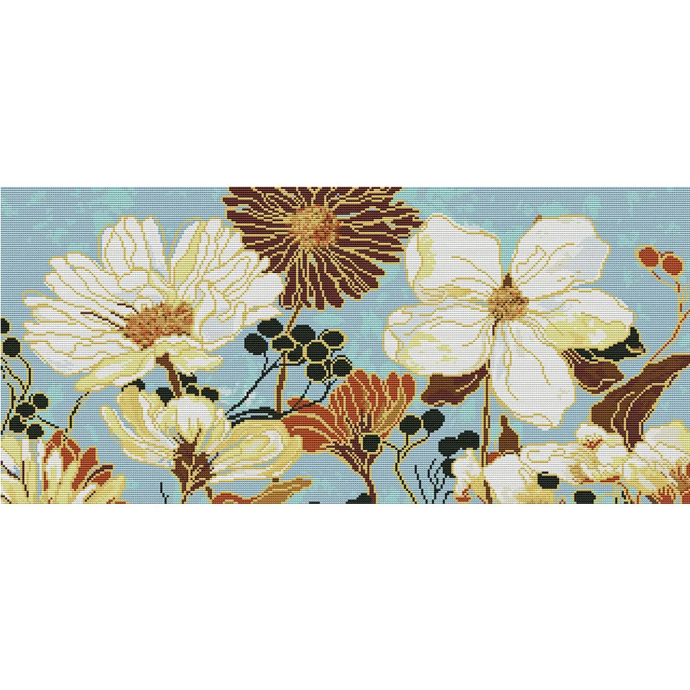 11CT contado racimo de flores de punto de cruz (80 * 40 cm)