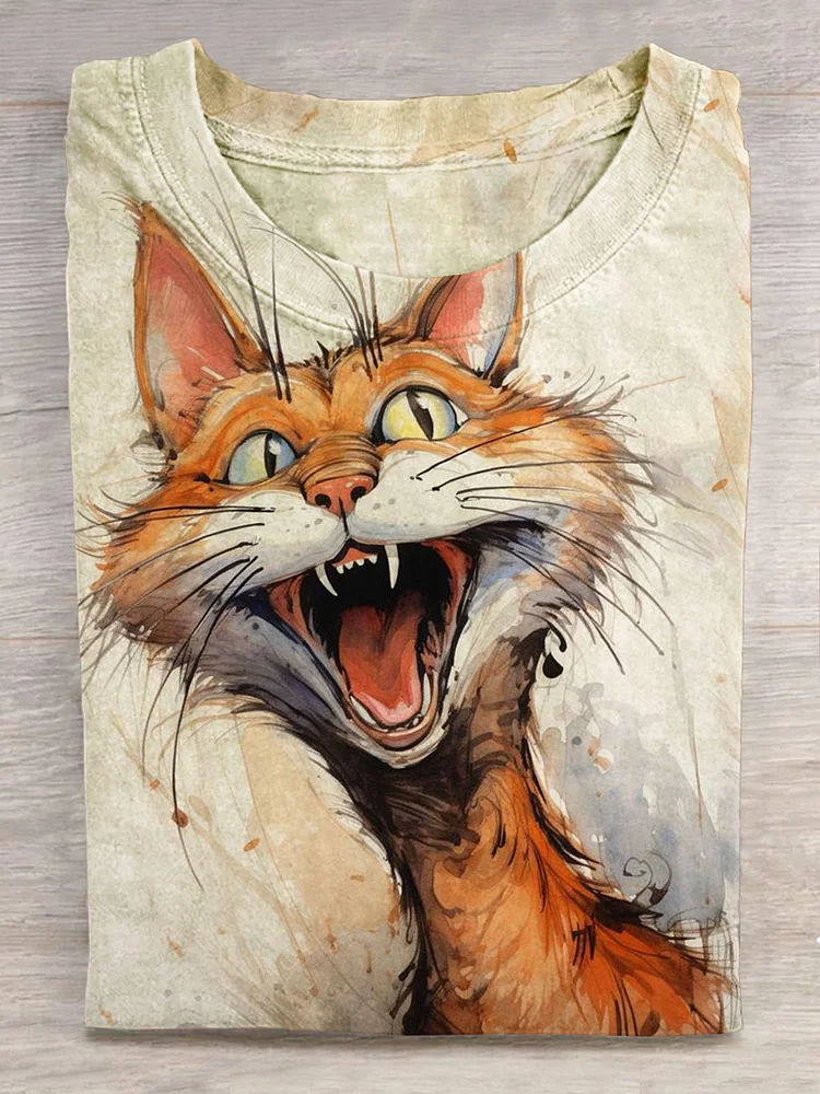 Cute Cat Art Print T-shirt