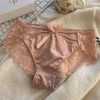 Men's Sexy Satin Transparent Hollow Lace Panties