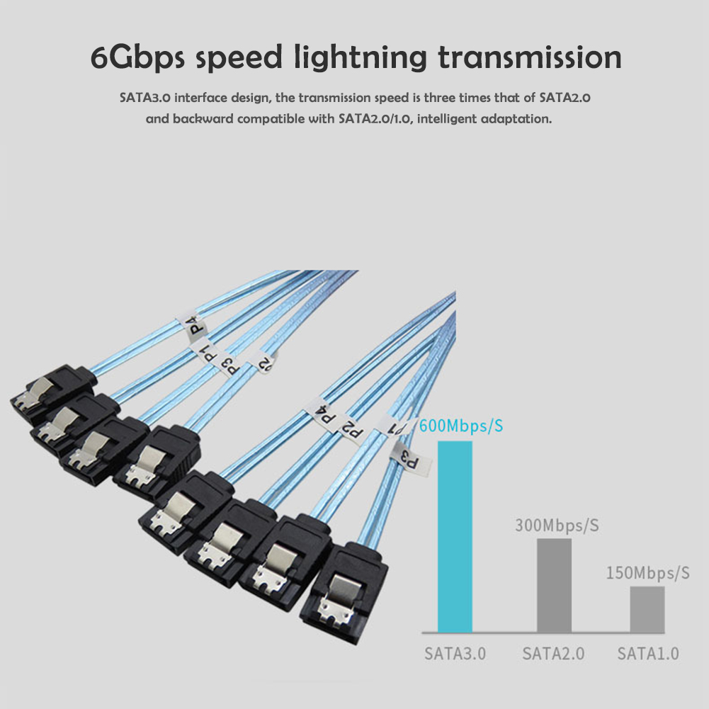 

SATA III 6Gbps SAS Cable for Server SATA 7 Pin to SATA 7 Pin Data Cable, 0.5m, 501 Original